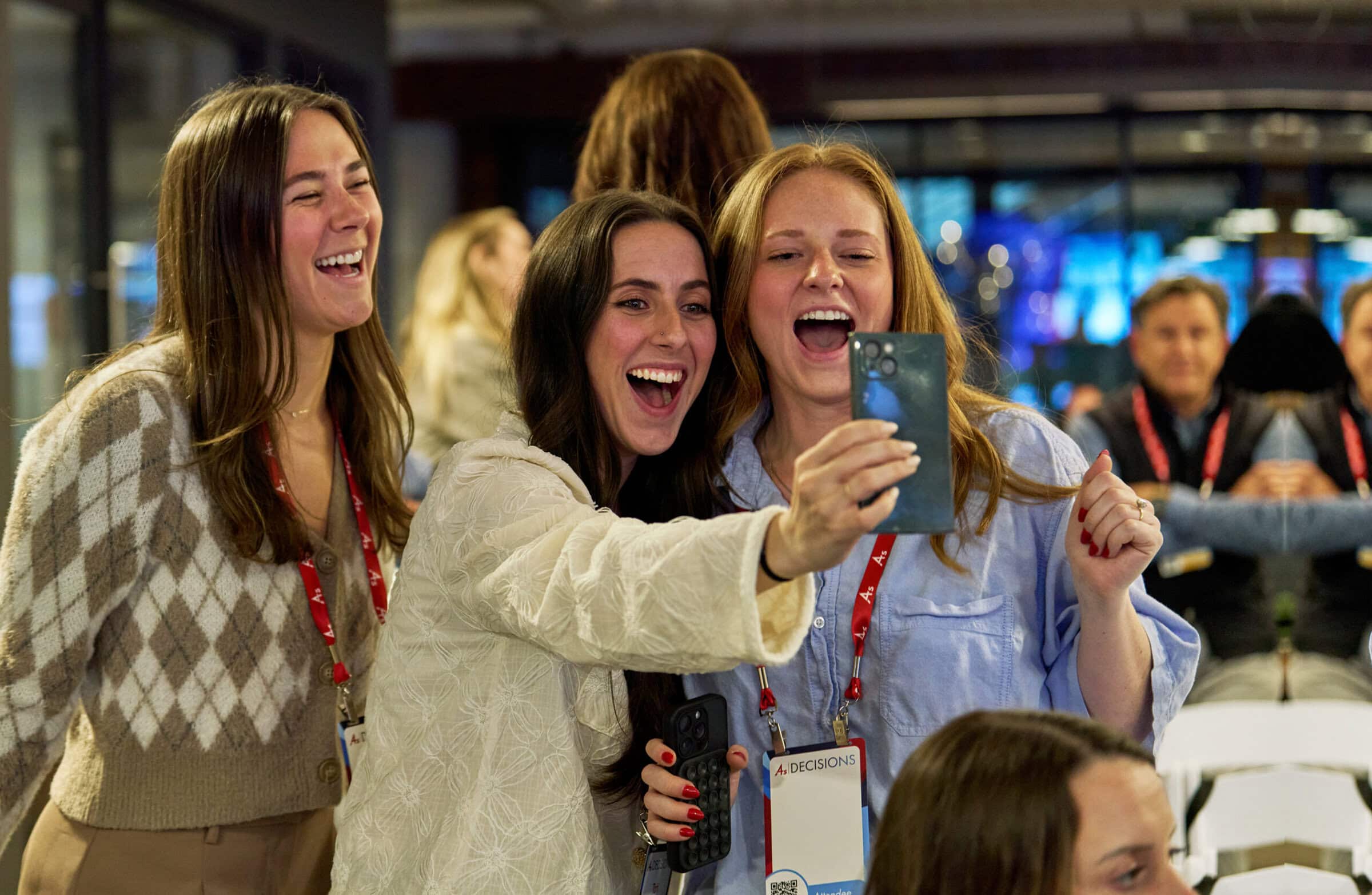 Two Girls Taking Selfie at Decisions Two Girls Taking Selfie at Decisions